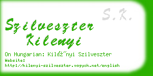 szilveszter kilenyi business card